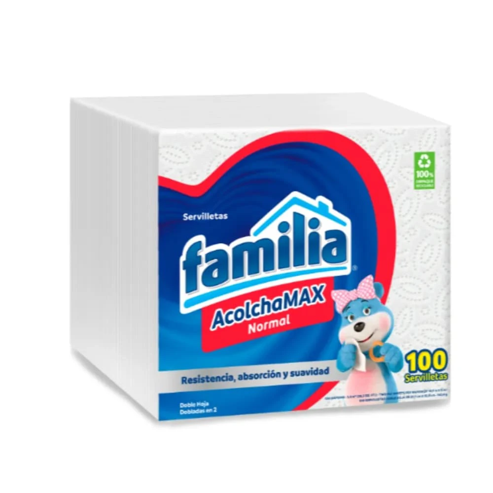 SERVILLETAS FLIA CUADRA ACOLCH X 100 UNDS