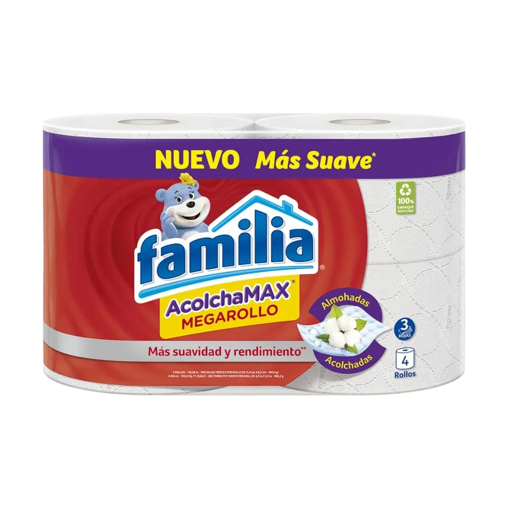 PAPEL HIGIENICO FAMILIA MEGARROLLO X 4 UNDS