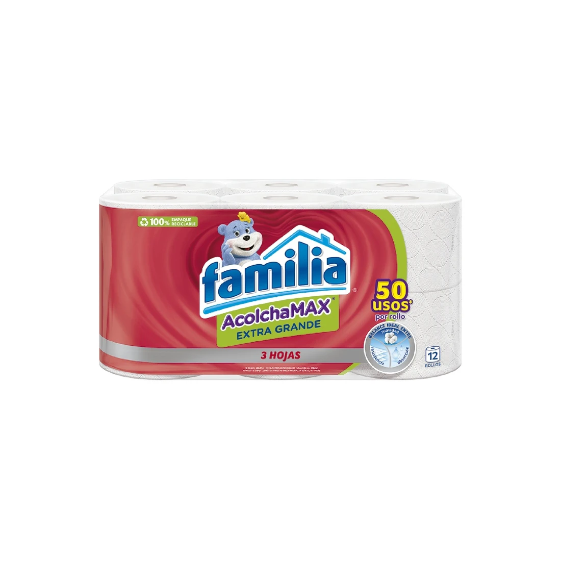 PAPEL HIGIENICO FAMILIA ALCOLCHAMAX EXTRA GRANDE X 12 UNDS