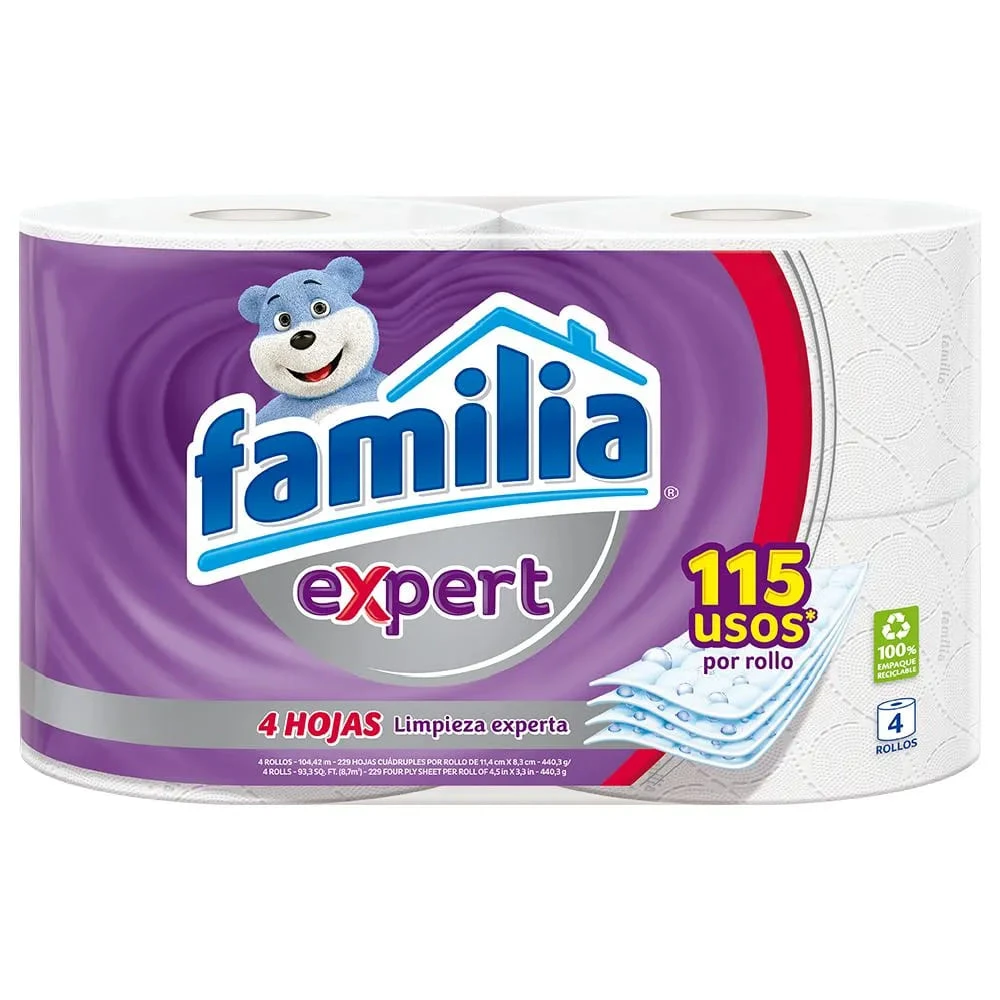 PAPEL HIGIENICO FAMILIA EXPERT X 4 UNDS