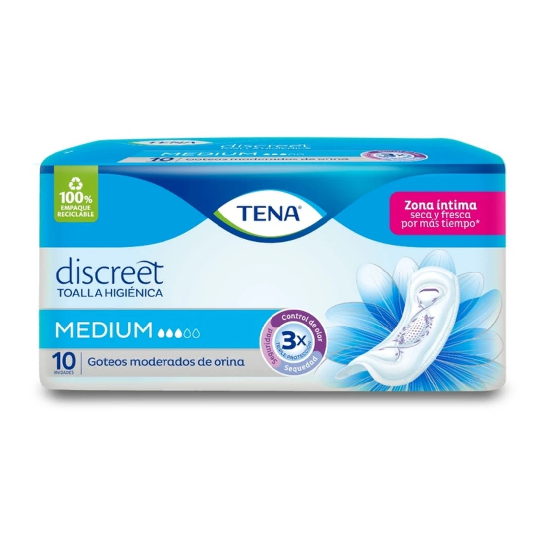 TOALLA TENA MUJER MEDIUM 10UN X 10 UNDS