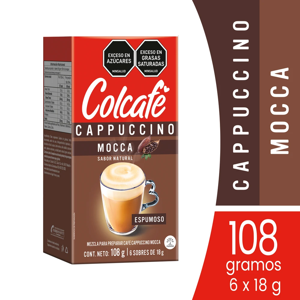 COLCAFE CAPUCHINO MOCCA X 18 GR X 6 UNDS