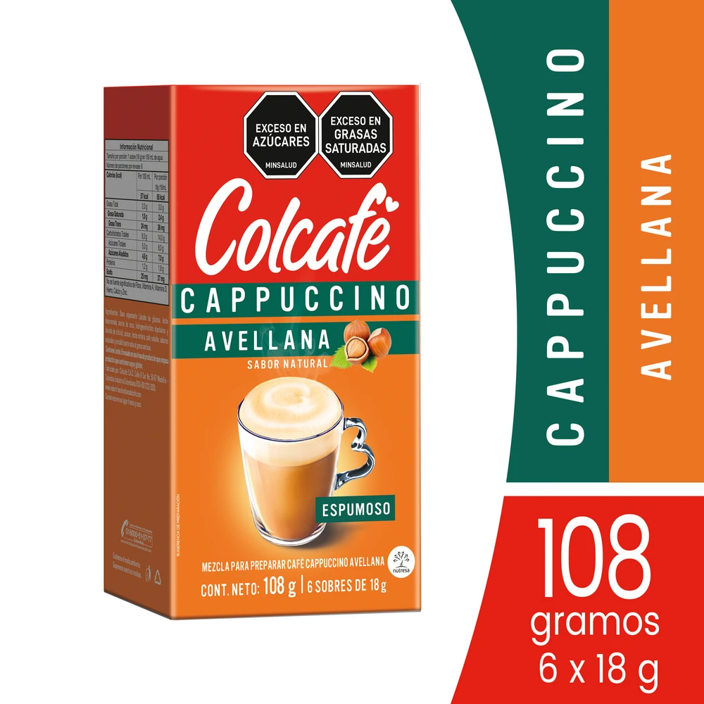 COLCAFE CAPUCHINO AVELLANA X 13 GR X 6 UNDS