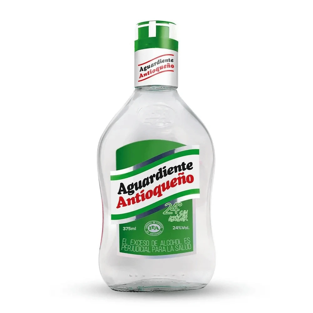 AGUARDIENTE SIN AZUCAR VERDE MEDIA X 375 ML