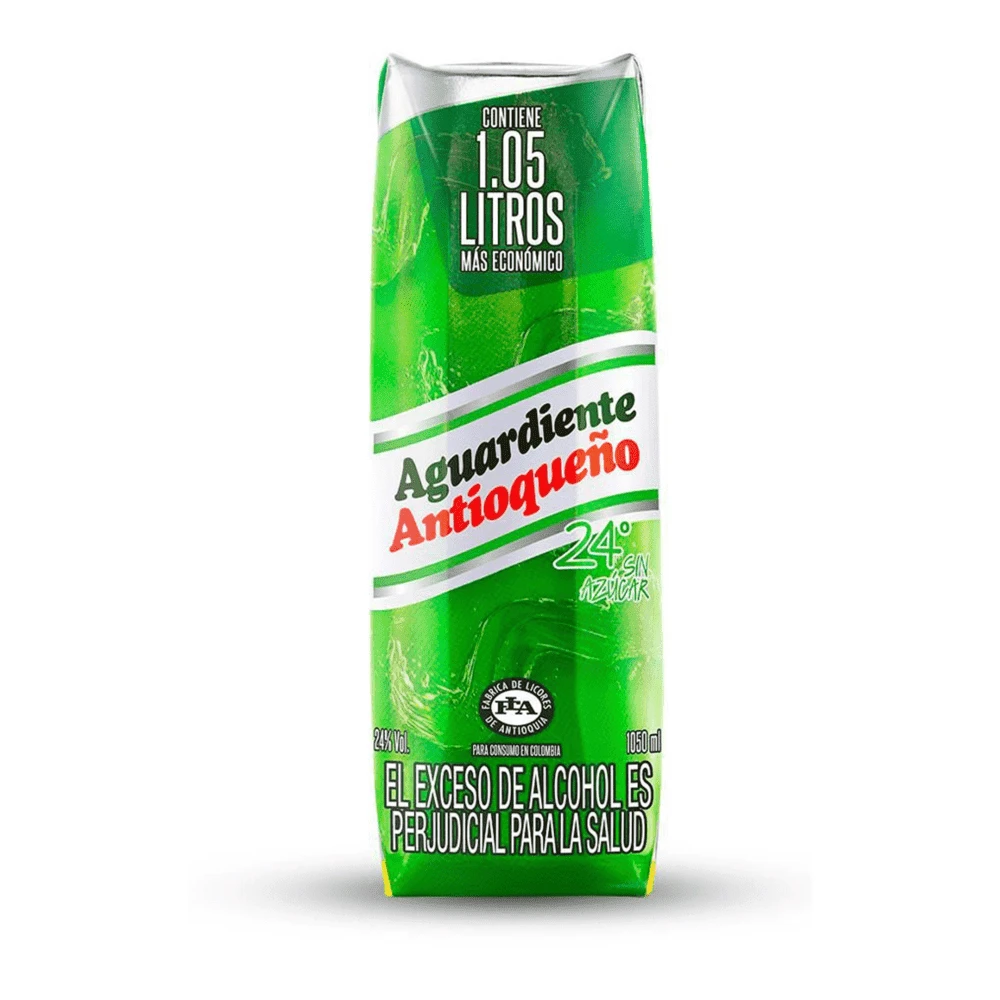 AGUARDIENTE SIN AZUCAR VERDE TETRA X 1050 ML