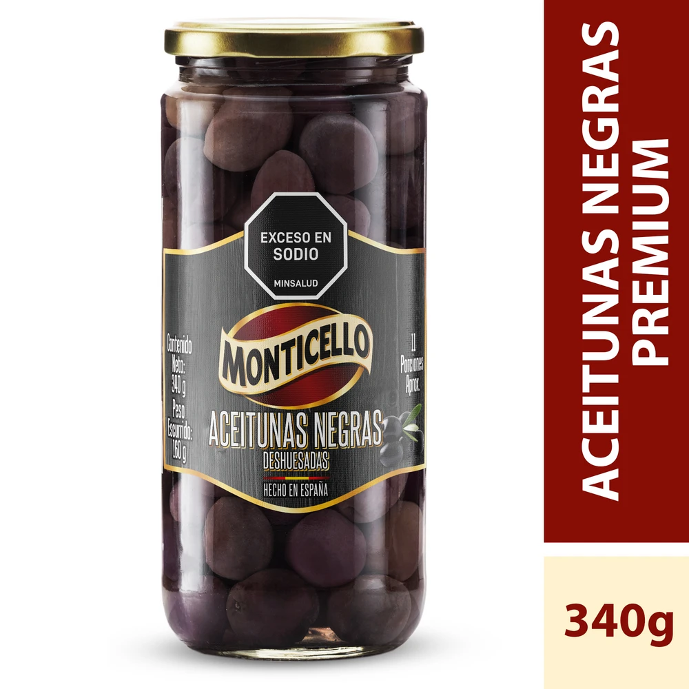 ACEITUNA NEGRA MONTICELLO X 160 GR