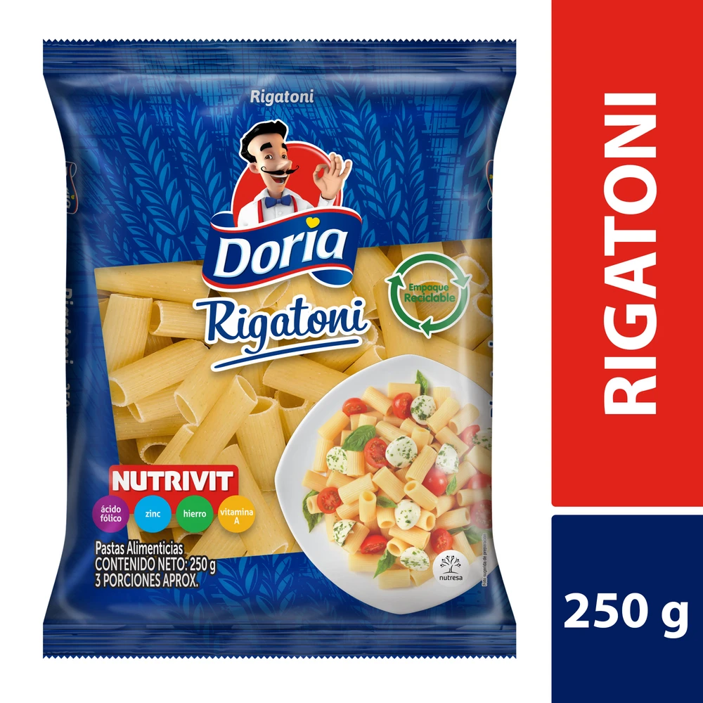 PASTAS DORIA RIGATONI X 250 GR