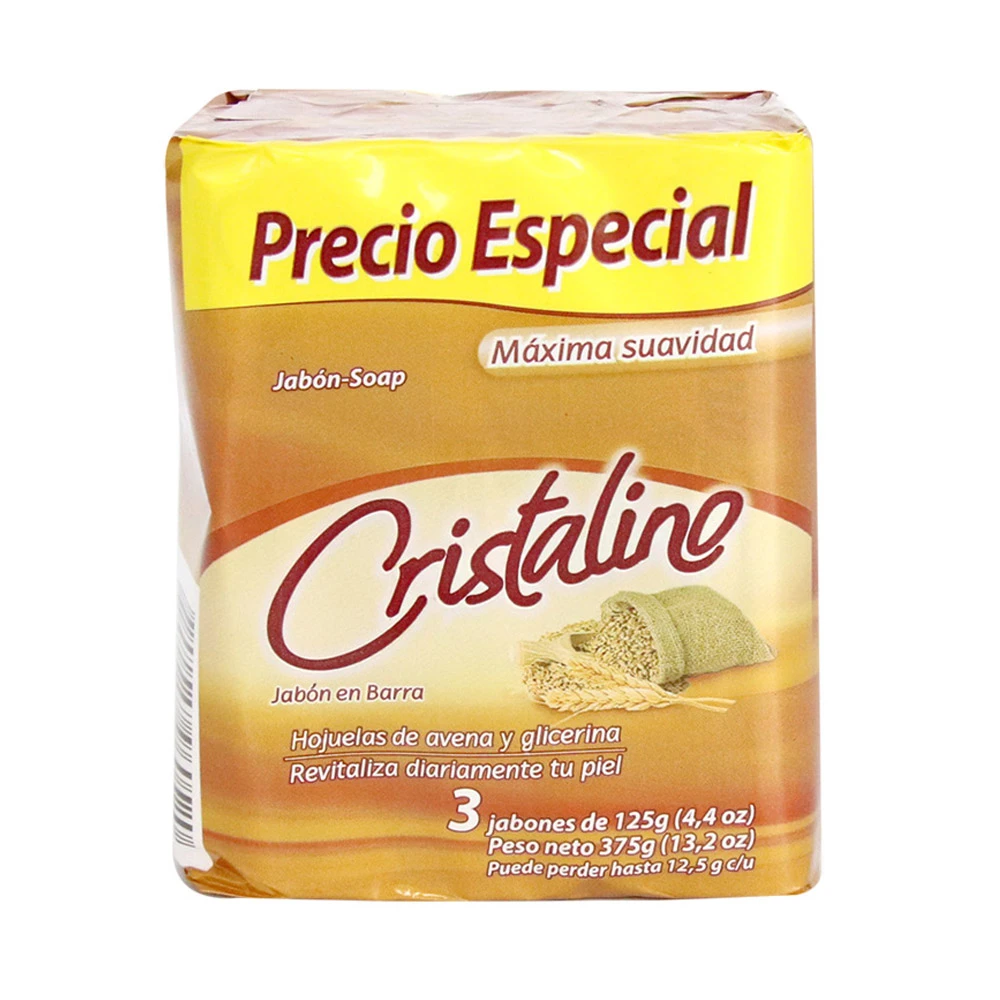 JABON BAÑO CRISTALINO AVENA X 125 GR X 3 UNDS