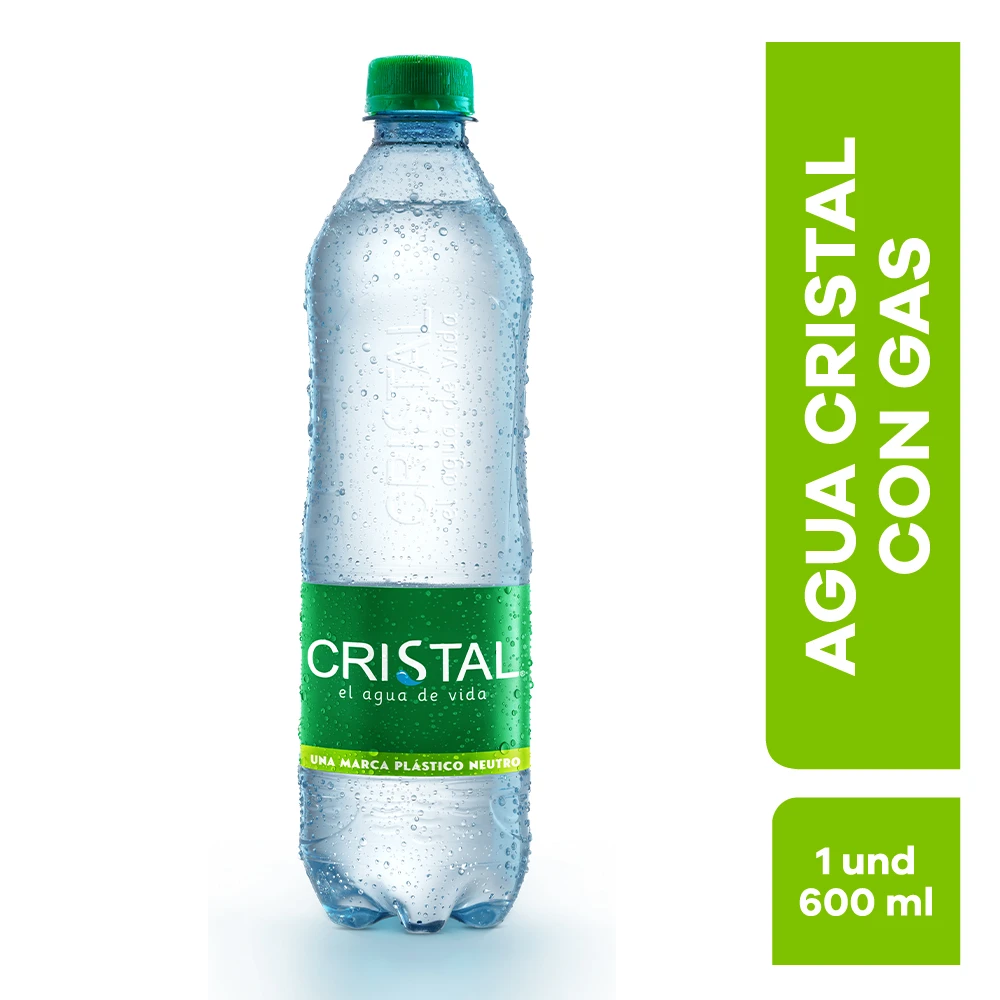 AGUA CRISTAL CON GAS X 600 GR