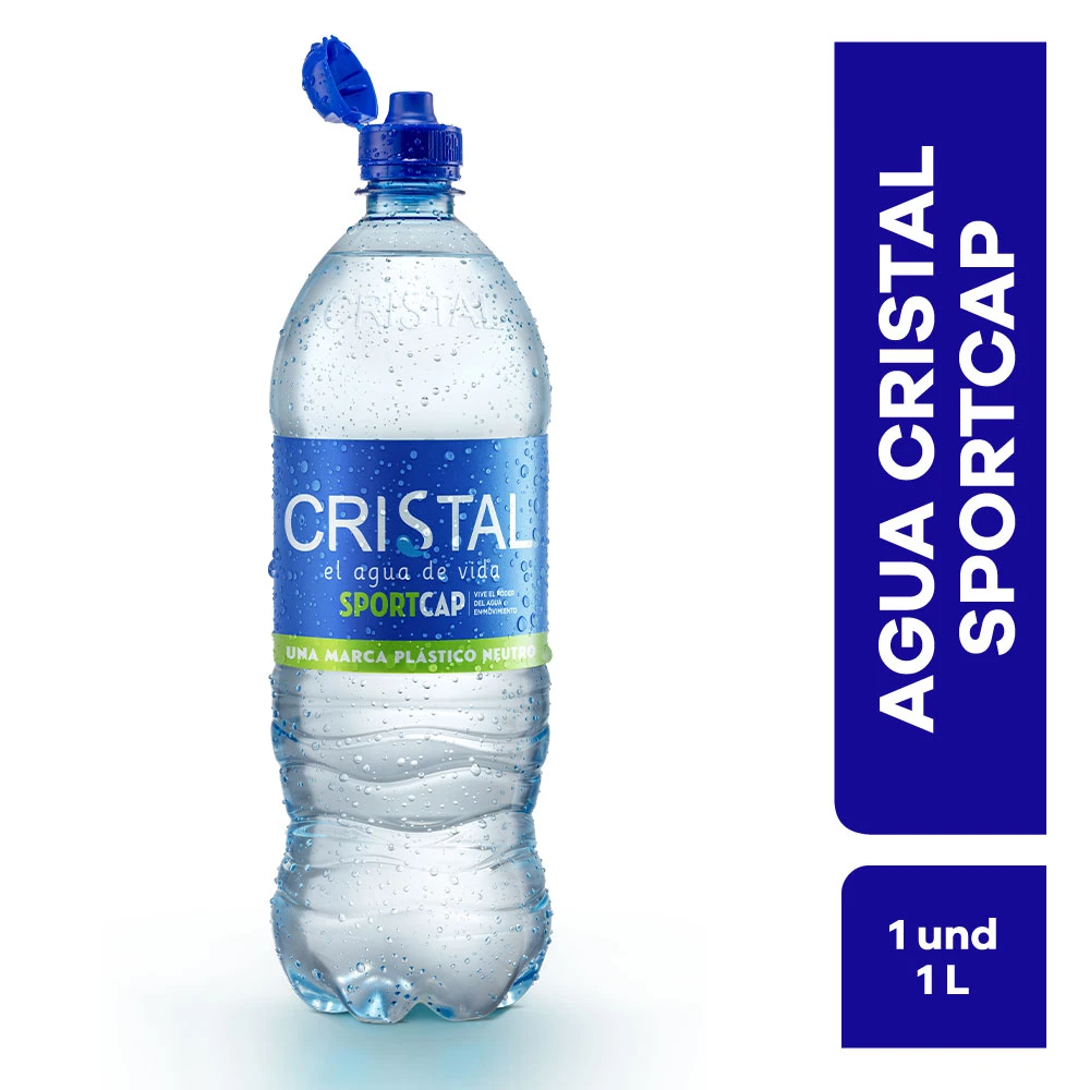 AGUA CRISTAL CON CHUPO 1000 ML X 1000 ML