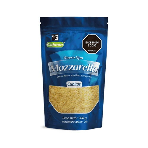 QUESO MOZZARELLA COLANTA CUBITOS X 500 GR