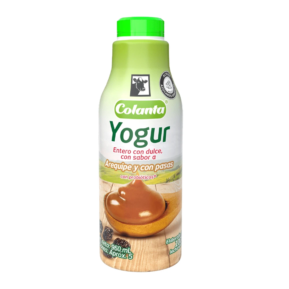YOGUR COLANTA TARRO X 1000 GR AREQUIPE PASAS