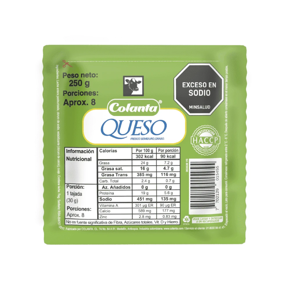 QUESO COLANTA X 250 GR