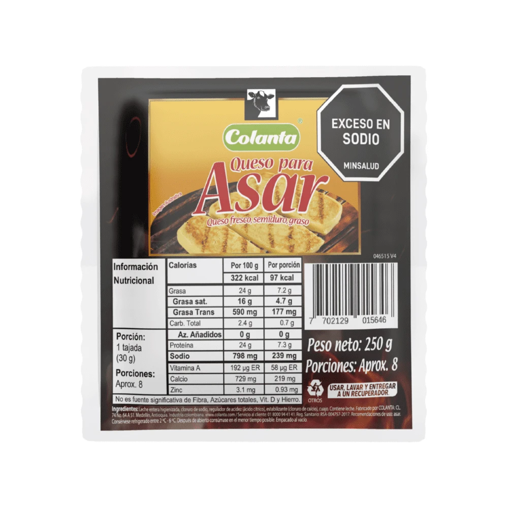 QUESO COLANTA P/ASAR X 250 GR