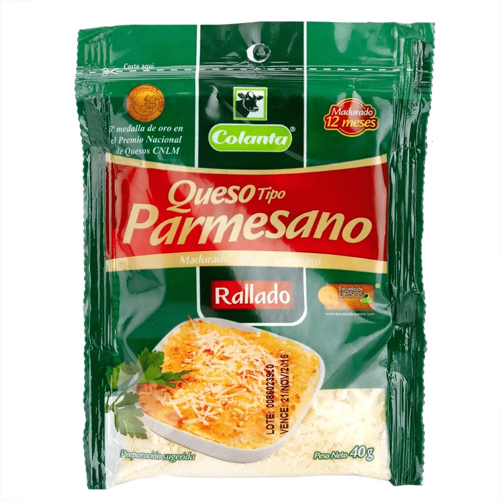 QUESO PARMESANO RALLADO COLANTA X 40 GR
