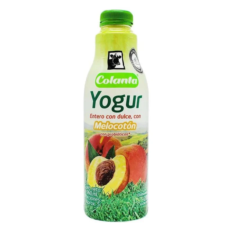 YOGUR COLANTA MELOCOTON BOTELLA X 1000 GR