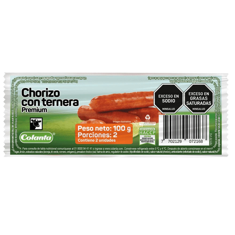 CHORIZO COLANTA TERNERA X 100 GR
