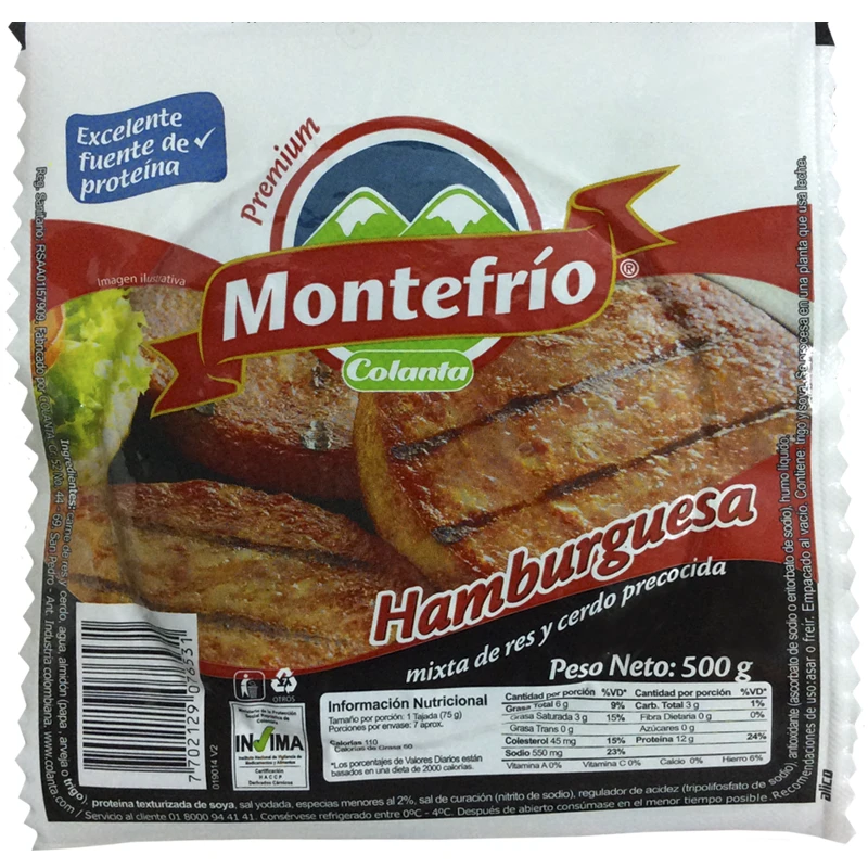 CARNE HAMBURGUESA MONTEFRIO X 500 GR