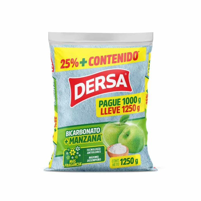 DETERGENTE DERSA POLVO BICARBONATO-MANZANA X 1000 GR