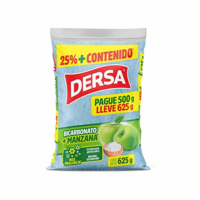 DETERGENTE DERSA POLVO BICARBONATO-MANZANA X 500 GR