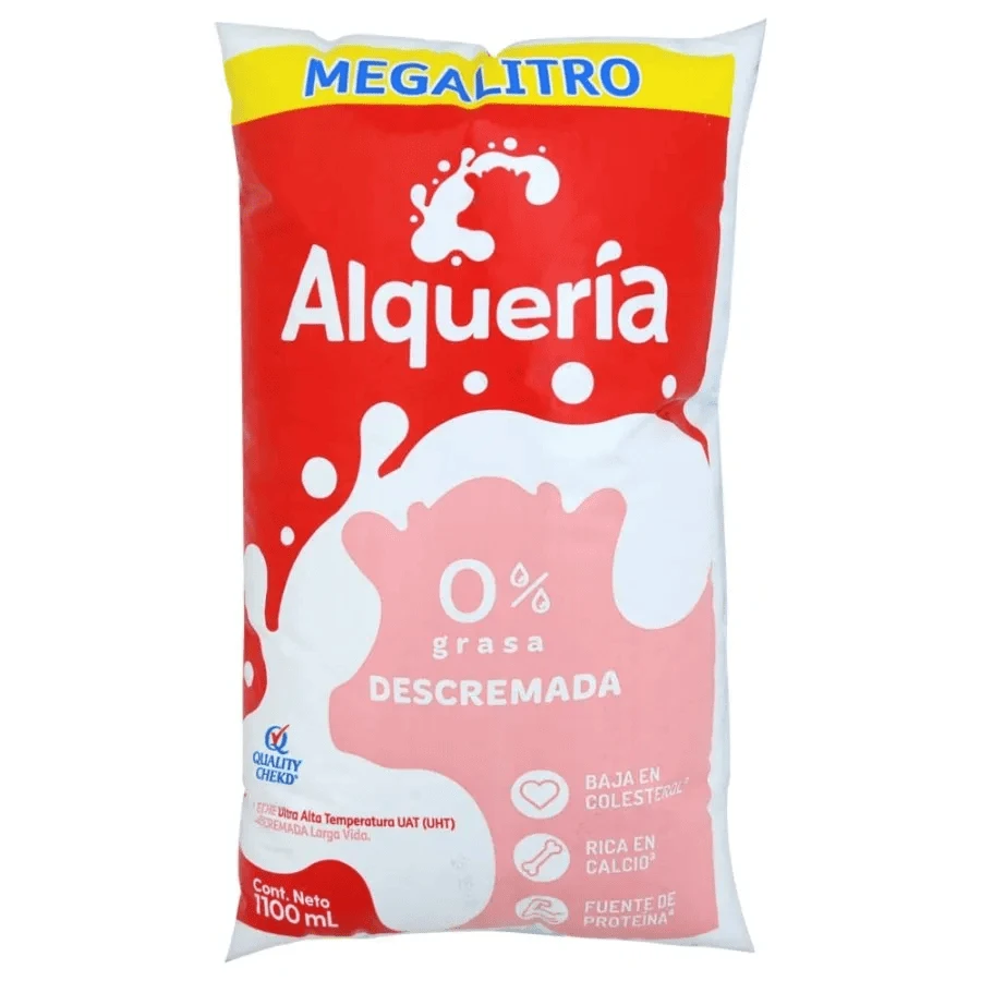 LECHE ALQUERIA 0 GRASA DESCREMADA X 1.100 ML