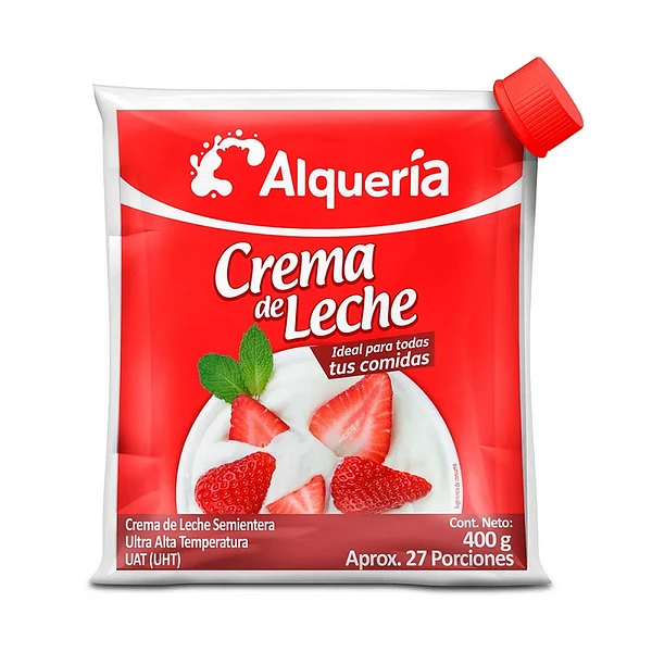 CREMA DE LECHE ALQUERIA BOLSA X 400 GR