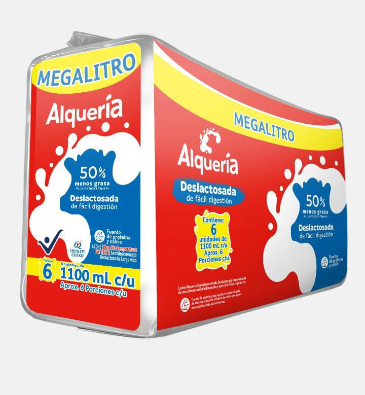 LECHE ALQUERIA DESLACTOSADA X 1100 ML X 6 UNDS (SIXPACK)