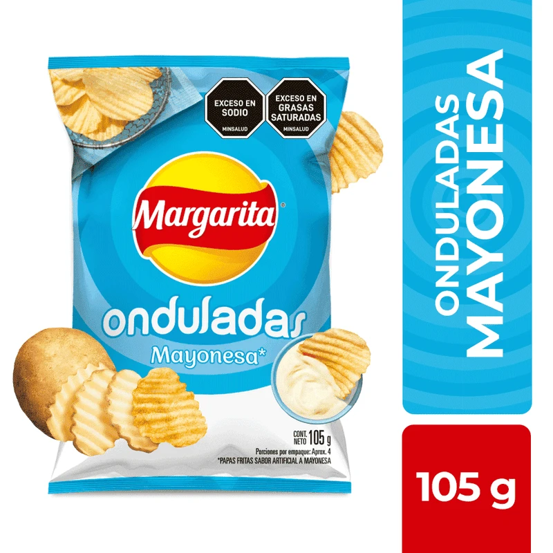 PAPAS MARGARITA FRITO LAY ONDULADAS MAYONESA X 105 GR