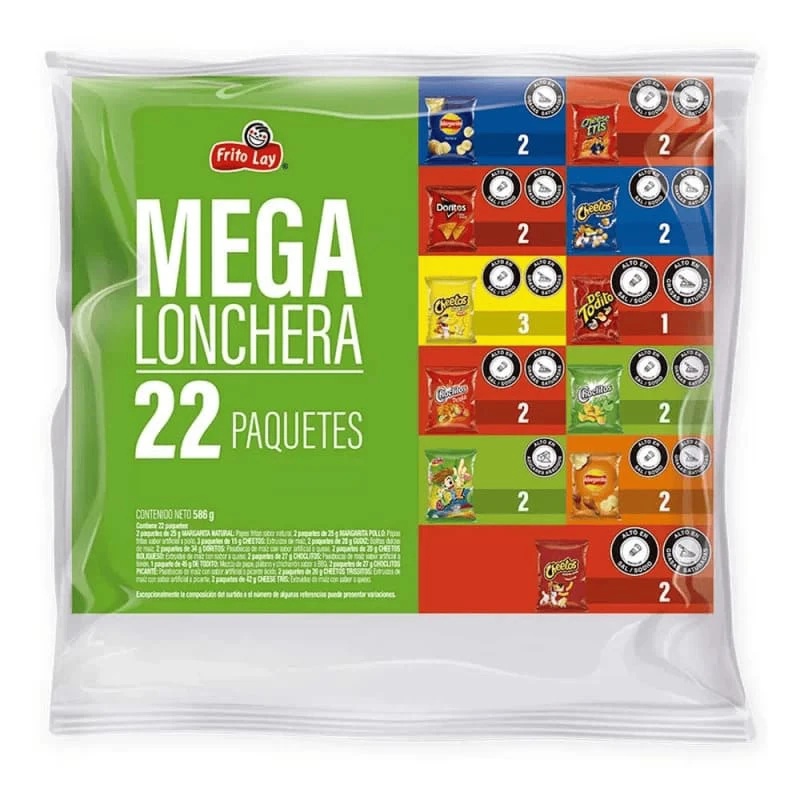 PAPAS MARGARITA FRITO LAY MEGA LONCHERA X 558 GR X 22 UNDS