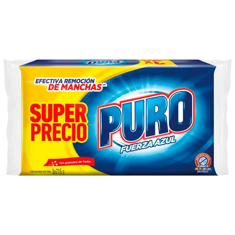 JABON PURO FUERZA AZUL 3 X 215 GR