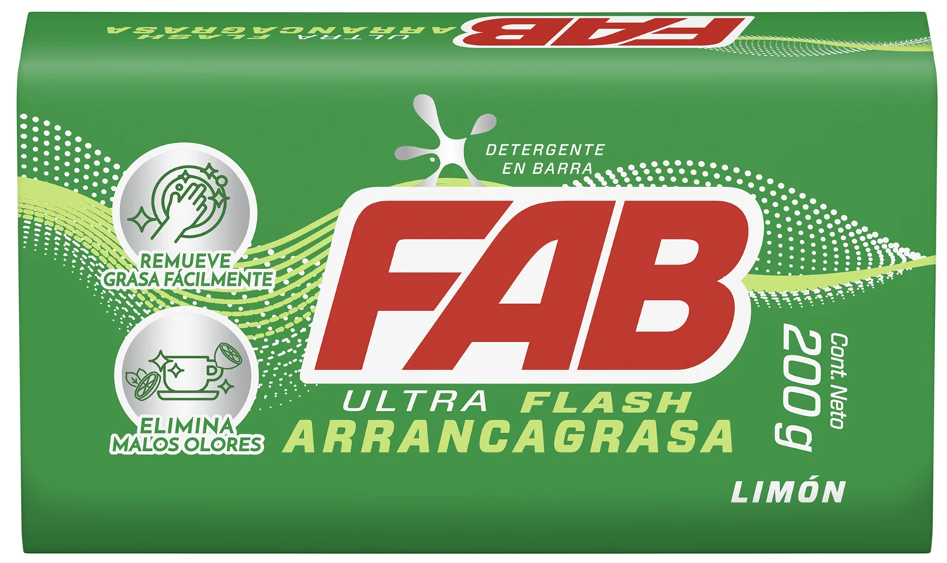 DETERGENTE FAB BARRA LIMON X 200 GR