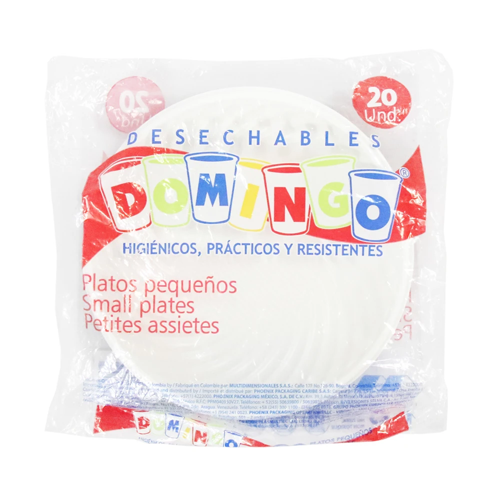 PLATO DOMINGO PEQ X 20 UNDS