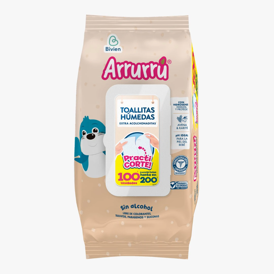 TOALLA HUMEDAS ARRURRU AVENA X 100 UNDS