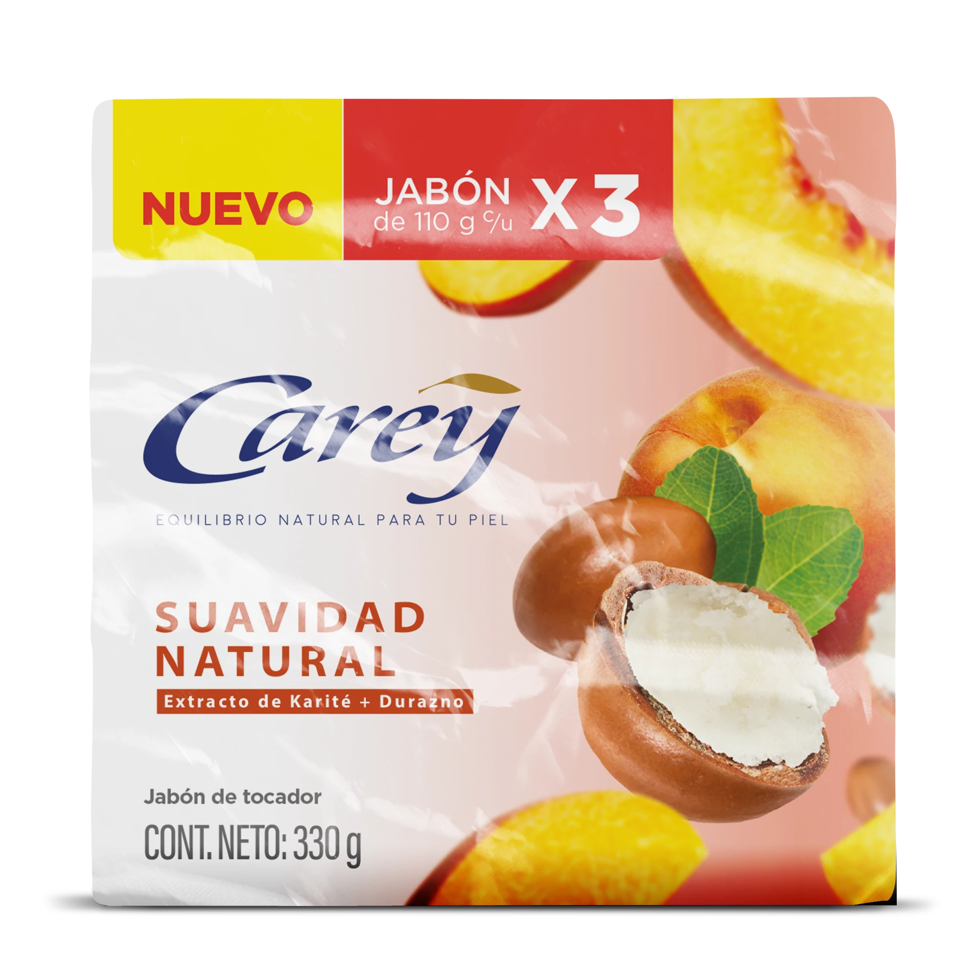 JABON DE BAÑO CAREY SUAVIDAD NATURAL X 110G X 3 UNDS
