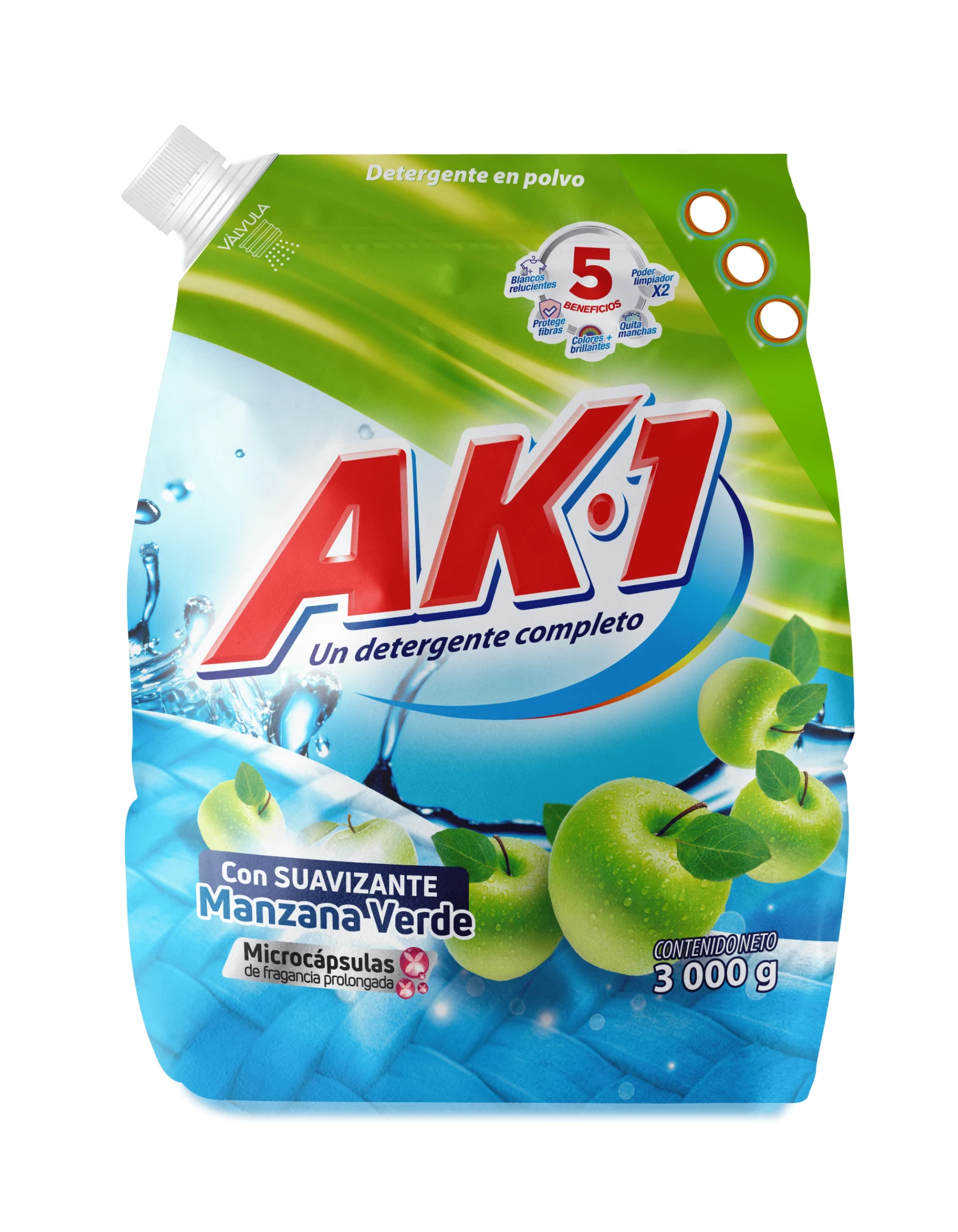 DETERGENTE AK-1 MANZANA VERDE X 3000 GR