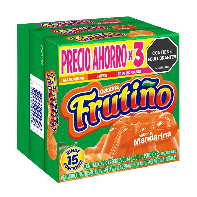 GELATINA FRUTIÑO FRU RO/FRE/MAN X 120 GR X 3 UNDS