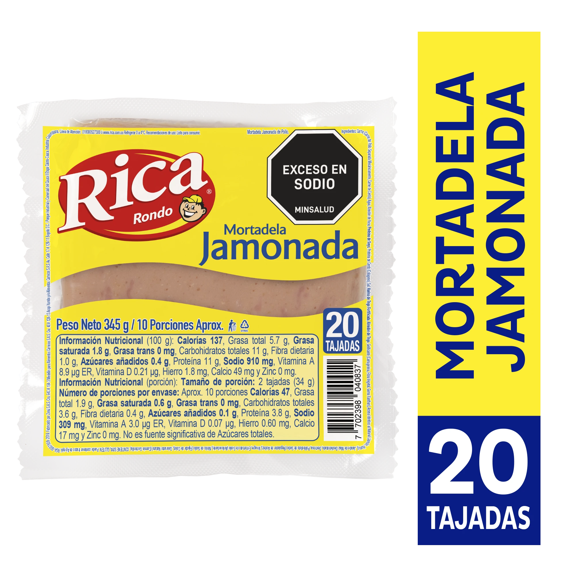 MORTADELA RICA JAMONADA X 345 GR