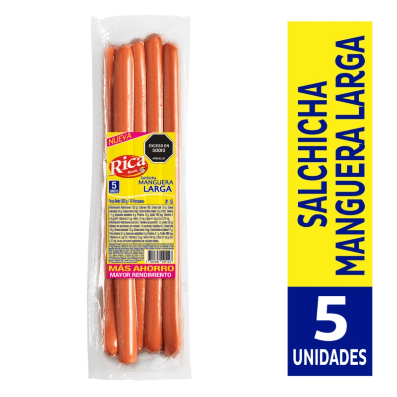 SALCHICHA MANGUERA RICA X 500 GR