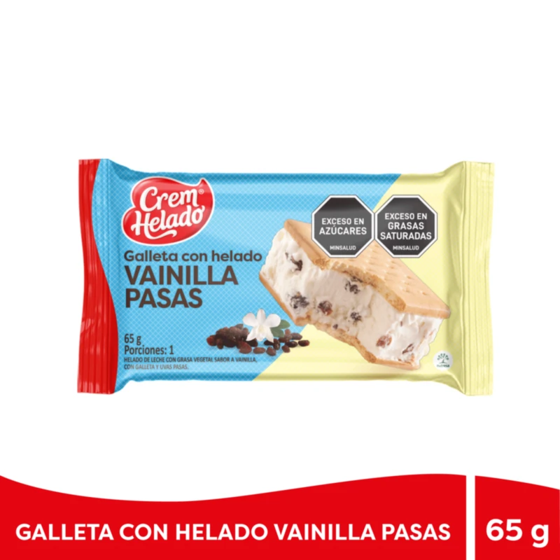 GALLETA CREM HELADO VAINI/PASA X 65 GR