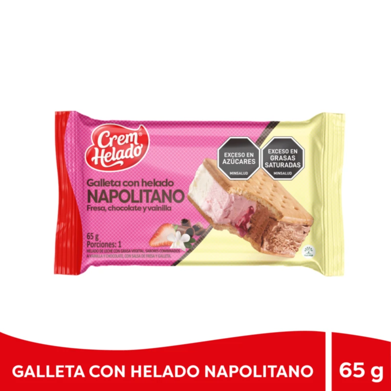 GALLETA CREM HELADO NAPOLITANO X 65 GR