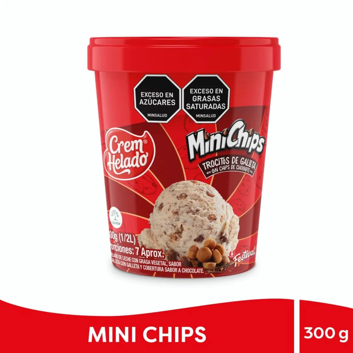 VASO CREM HELADO MINI CHIPS X 300 GR