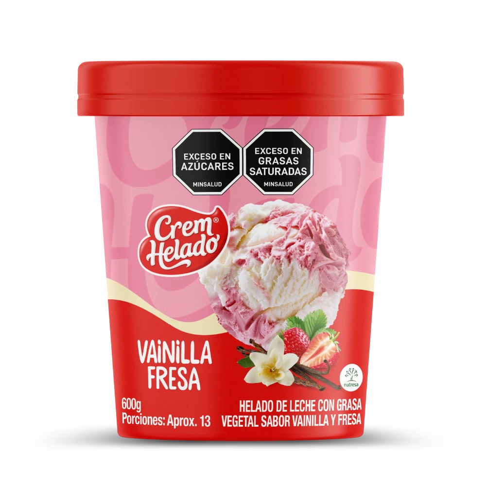 CREM HELADO VAIN/FRESA X 600 GR