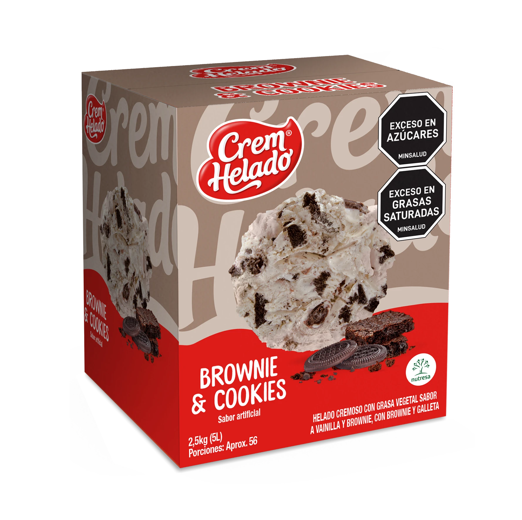 HELADO CREM HELADO BROWNIE COOKIES X 5 LT