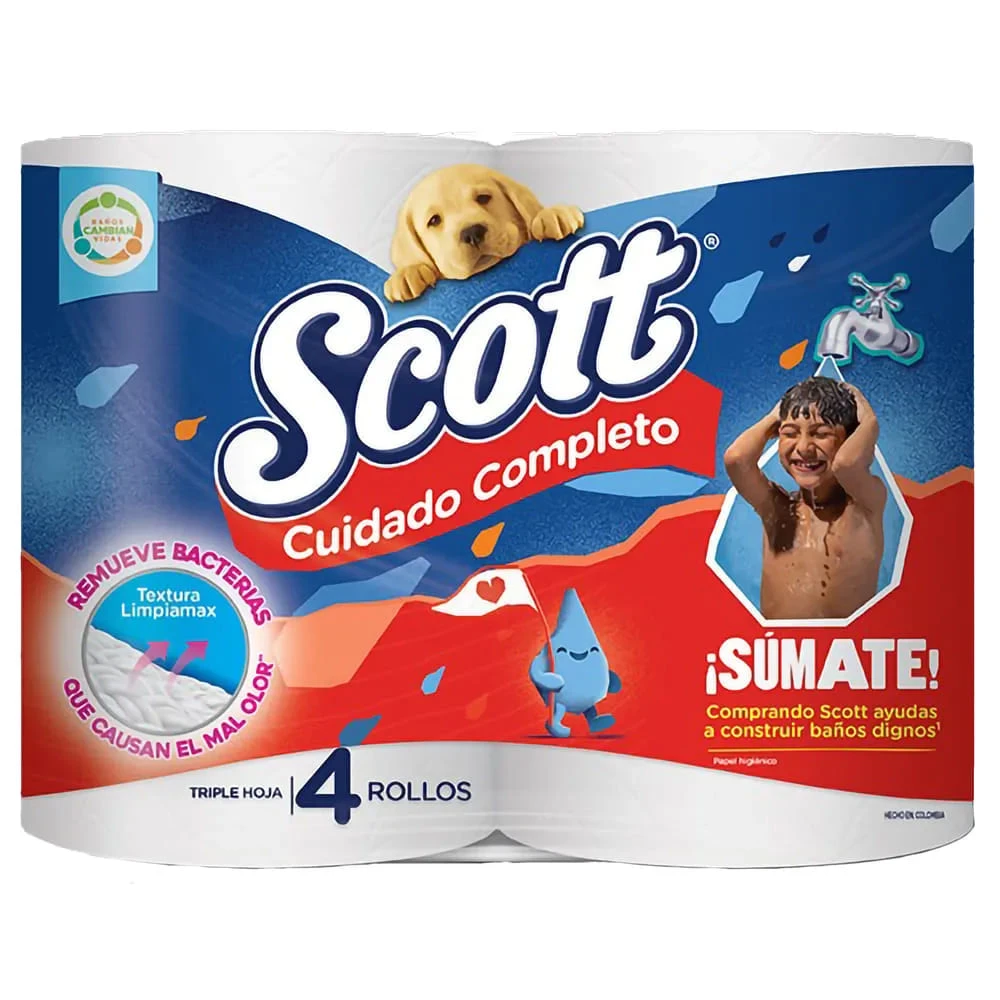 PAPEL HIGIENICO SCOTT MAXI ROLLO X 4 UNDS