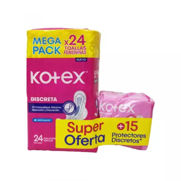TOALLA KOTEX ULTRAF 24UN + 25 PROT X 24 UNDS
