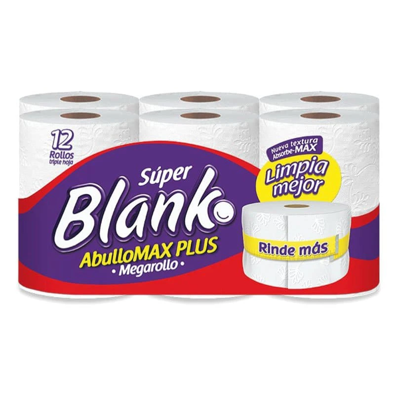PAPEL HIGIENICO SUPER BLANKO MEGA ROLLO X 12 UNDS