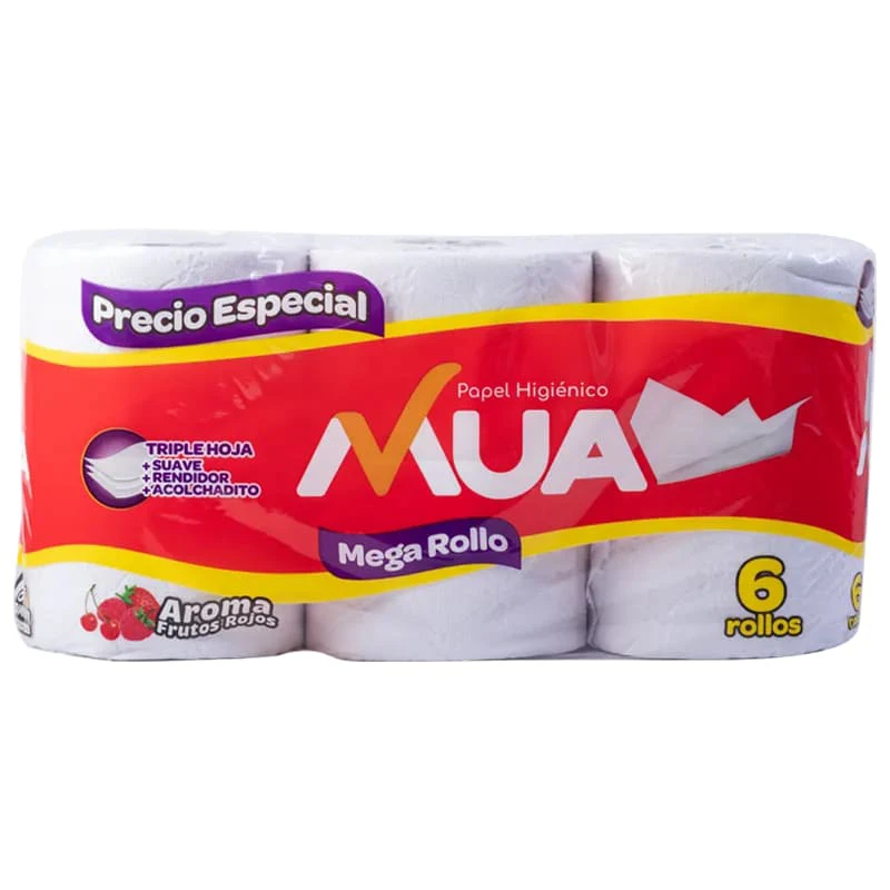 PAPEL HIGIENICO MUA MEGA ROLLO X 6 UNDS