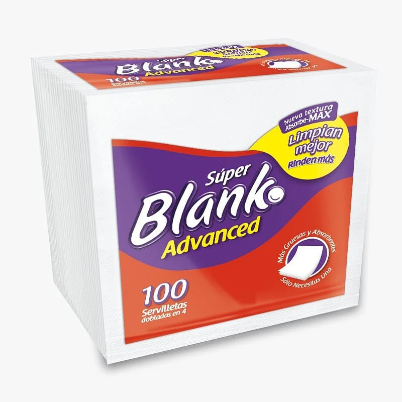SERVILLETAS SUPER BLANKO DBL 4 X 100 UNDS