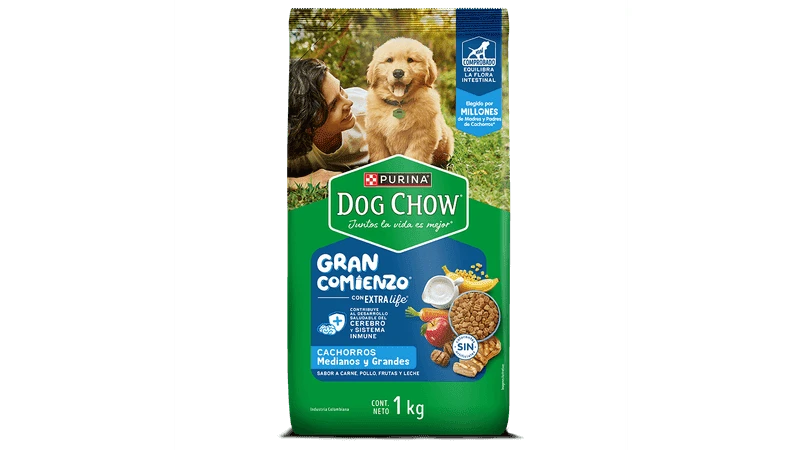 CUIDO DOG CHOW CACHORROS  RAZA MEDIANA Y GRANDE X 1 KG