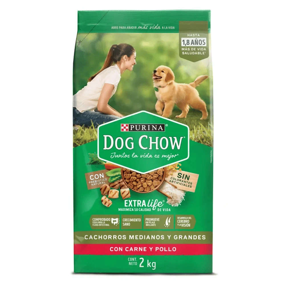 CUIDO DOG CHOW CACHORRO RAZA MEDIANA Y GRANDE X 2KG